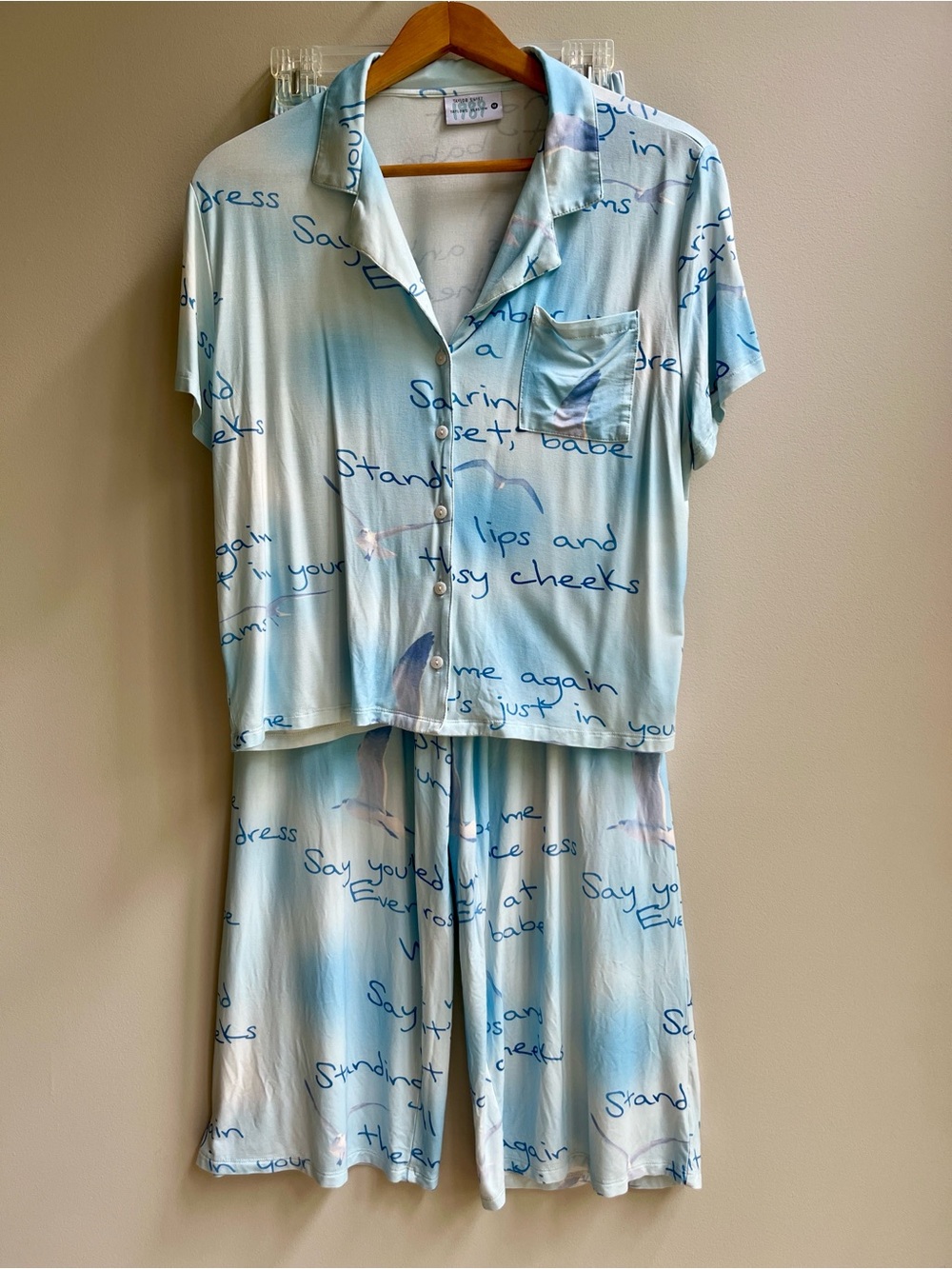 Taylor Swift 1989 Wildest Dreams Pajama Set Pants Short Sleeve Official Merch